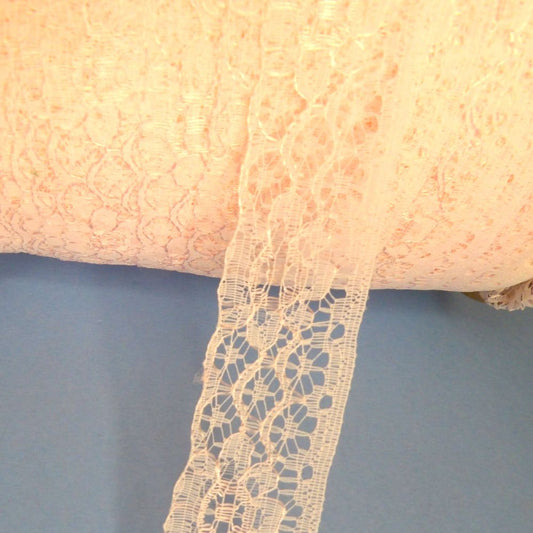 20 Metres Of Light Pink Floral Design Pink Lace 30mm wide Clearance Loose In  A Bag