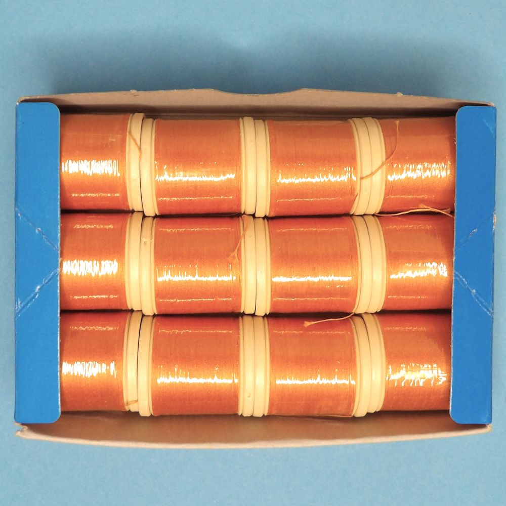 12 Reels of Colour 458 Astral Gold  [ Dark Peach ] Sylko Mercerised Cotton Machine Thread  91 Metres / 100 yards Tootal Brand clearance