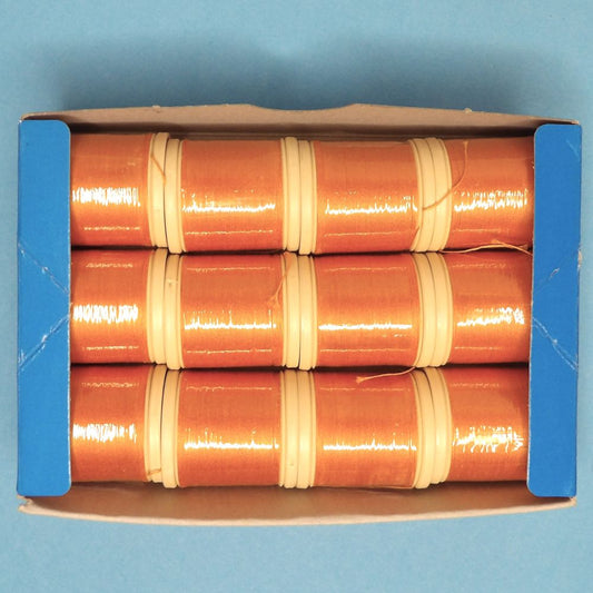 12 Reels of Colour 458 Astral Gold  [ Dark Peach ] Sylko Mercerised Cotton Machine Thread  91 Metres / 100 yards Tootal Brand clearance