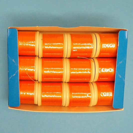 12 Reels of Colour 113 Tangerine [ Orange ] Sylko Mercerised Cotton Machine Thread  91 Metres / 100 yards Tootal Brand clearance