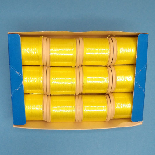 12 Reels of Colour 247 Lemon Sylko Mercerised Cotton Machine Thread  91 Metres / 100 yards Tootal Brand clearance