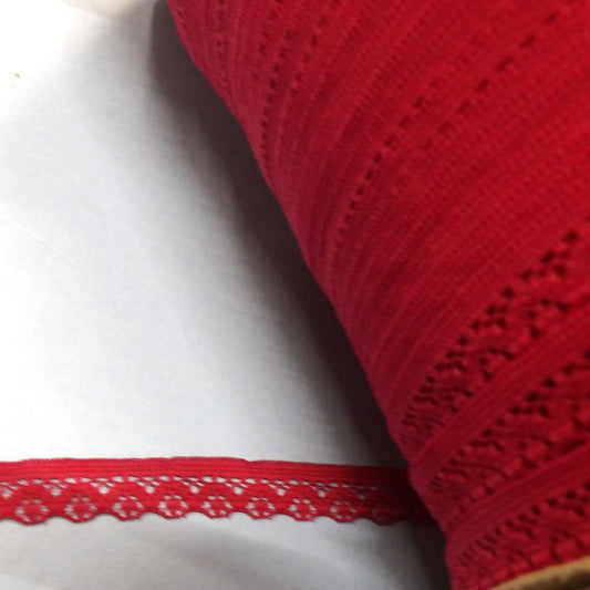 Only One Lot Of 370 Metres Of Narrow Maroon Lace 11mm Wide Clearance