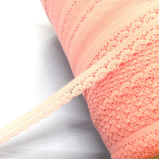 Only One Lot Of 400 Metres Of Narrow Light Pink Lace 11mm Wide Clearance