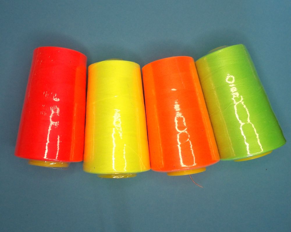 Florescent Thread 1 Florescent Colours of 5000 yard polyester machine sewing thread No 1 ...
