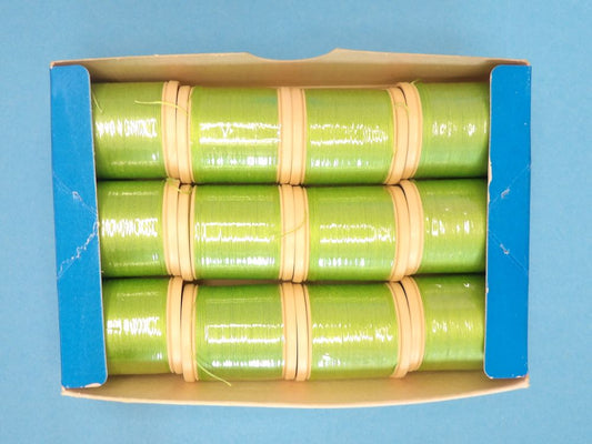 12 Reels of Colour 297 Lime Green Sylko Mercerised Cotton Machine Thread  91 Metres / 100 yards Tootal Brand clearance