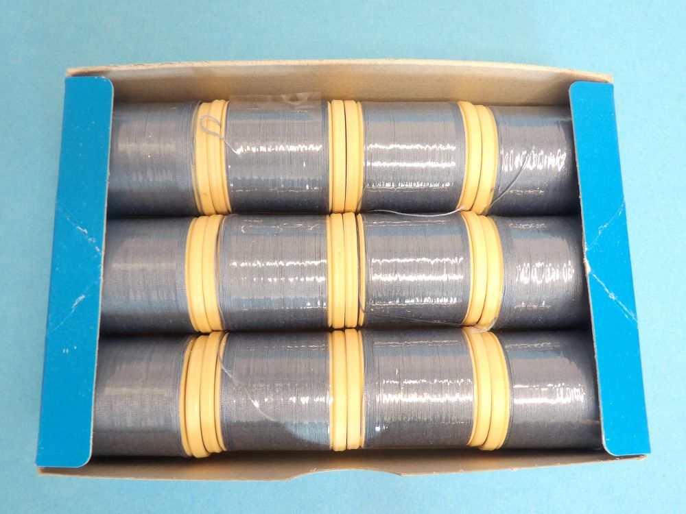12 Reels of Colour 204 Mid Gob Elin [Dusty Blue ] Sylko Mercerised Cotton Machine Thread  91 Metres / 100 yards Tootal Brand clearance