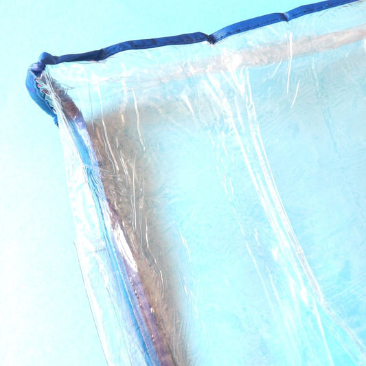 10 Medium Clear Zipped Storage Bags For Packing With Royal Blue Binding on edges  38 x 36 x 10cm /  15 inch x 14 inch x 4 inch Clearance