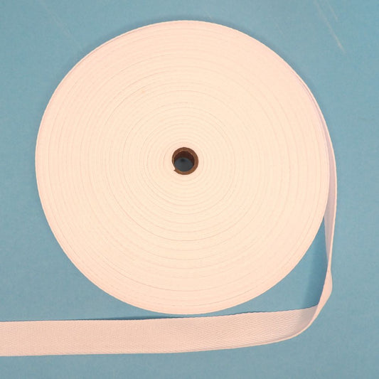 50 Metres Reel Of White Herringbone Webbing 20mm Wide Clearance
