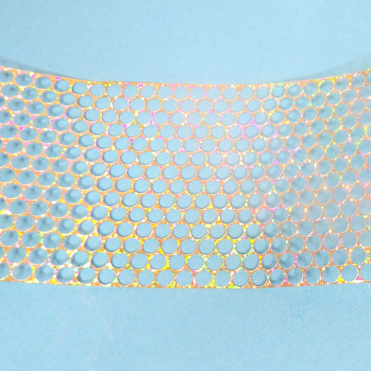 10 Meters Of Holographic Metallic Silver Punchinella  Sequin Waste 80mm Wide With 6mm Holes Clearance