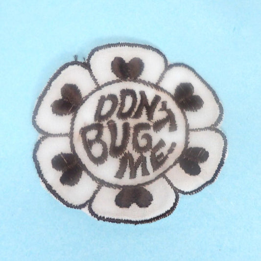 60 Flower Shape Black Embroidered See Through Motifs With Don't Bug Me Design Size 70mm Clearance