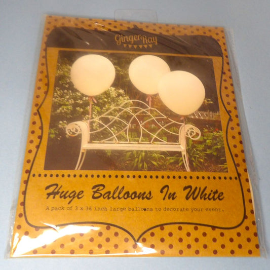 Pack Of 3 Extra Large White Balloons Size 36" For Weddings Or other Events Ginger Ray Brand