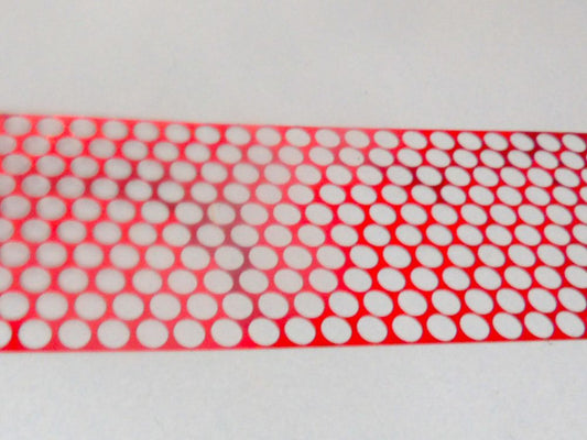 10 Meters Of Metallic Red Punchinella  Sequin Waste 80mm Wide With 8mm Holes Clearance