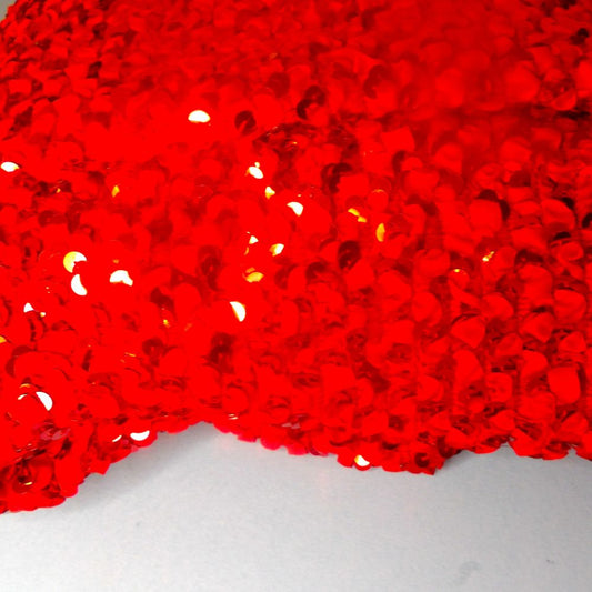 Only One 2 Metres Of Red Wide Stretch Sequin Fabric 58cm Wide