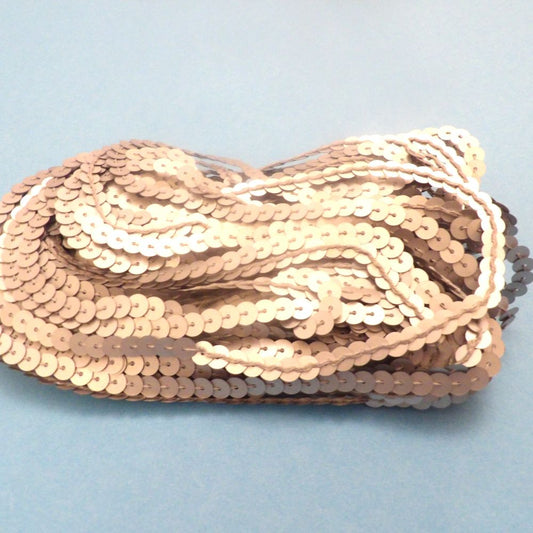 20 Metres Of 6mm Strung Sequins Matt silver Clearance Loose In A Bag