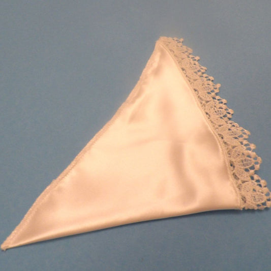 5 Ivory Satin Cone Shape Favour Bags With Guipure Lace Edge Size 24cm x 13cm Clearance