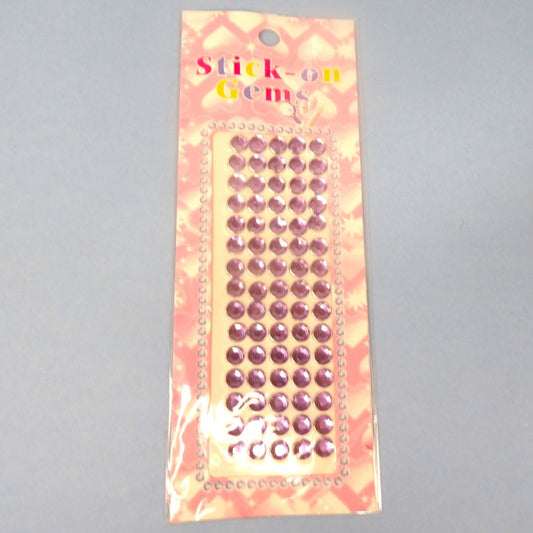Card Of Lilac Gem Craft Stickers Size 5mm 75 On Each Card Clearance