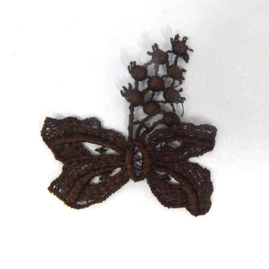 20 Black Sew On Butterfly Design Guipure Type Motifs Size 45mm Clearance