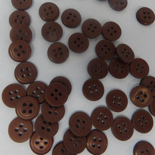 100 Small Dark Plum 4 Hole Buttons Size 11mm Clearance