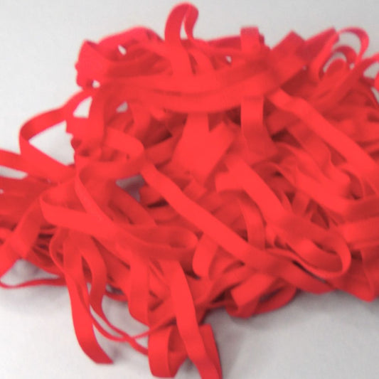 Only One 20 metres of Red Satin On One Side Elastic 6mm Wide Loose In A Bag