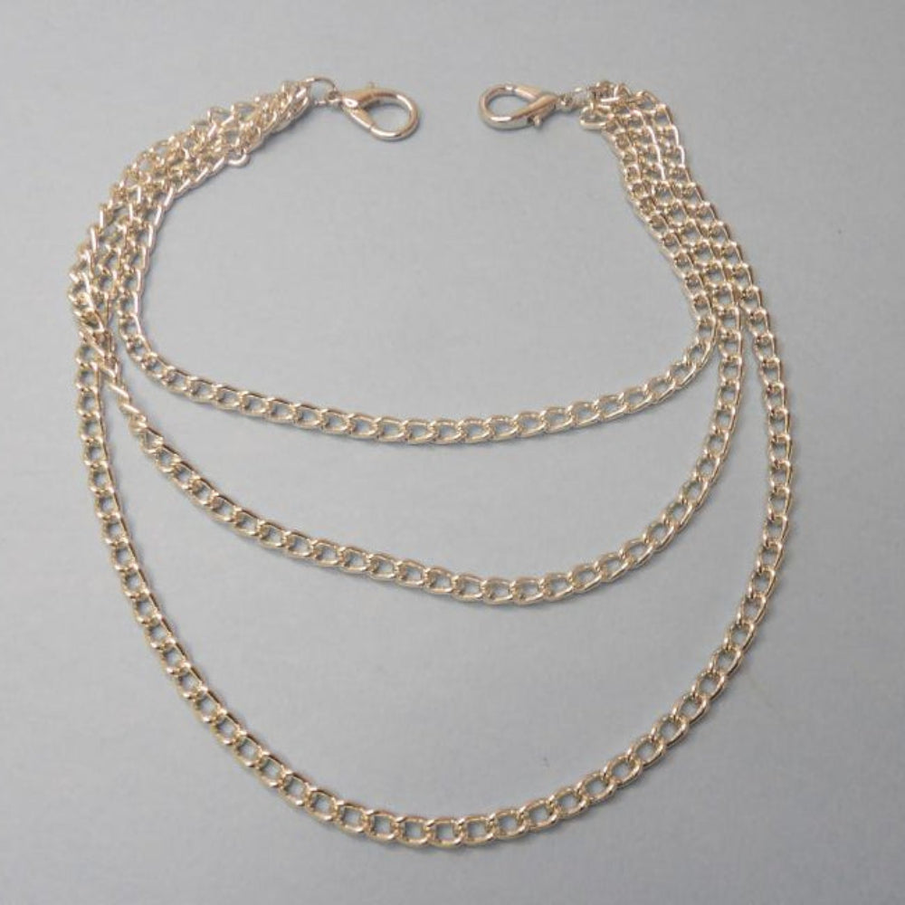 Silver Colour Trims With Three 6mm Chains With Two 24mm x 13mm Fasteners 21cm Long Clearance