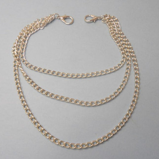 Silver Colour Trims With Three 6mm Chains With Two 24mm x 13mm Fasteners 21cm Long Clearance