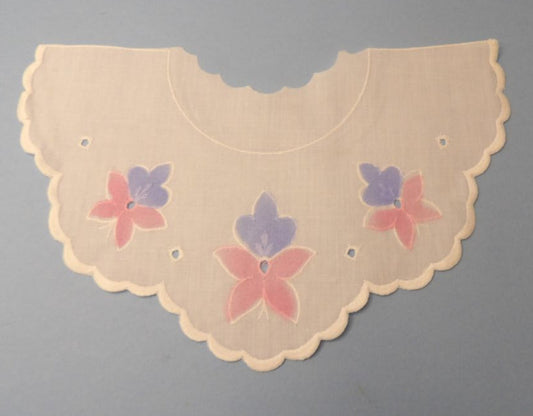 10 Of White Broderie Anglaise Yoke With Light Pink/Light Blue Flower Design For The Front Of Children's Dresses 25cm x 16cm each side clearance