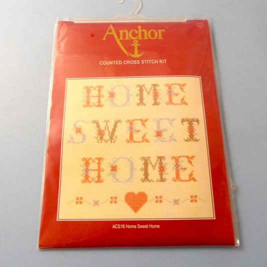 Anchor Counted Cross Stitch Kit ACS16 Home Sweet Home 18cm X 18cm Clearance