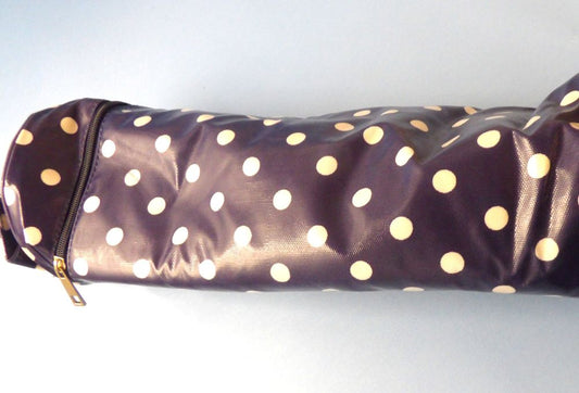 Knitting Pin Holder Dark Navy With White Spots PVC Water Proof Type Fabric For Kitting Needles And Wool With Zip At One End Size 40cm x 14cm