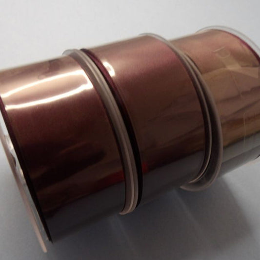 Only One lot Of 3 Dark Plum x 25 metre Reel Of 38mm Double Satin Ribbon Clearance