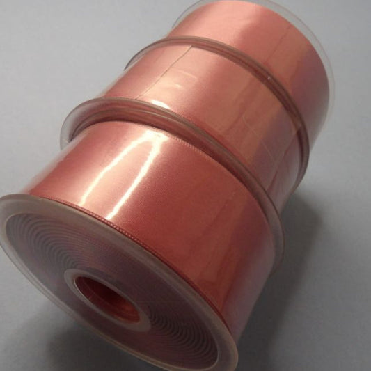 Only One lot Of 3 Dusty Pink x 25 metre Reel Of 38mm Double Satin Ribbon Clearance