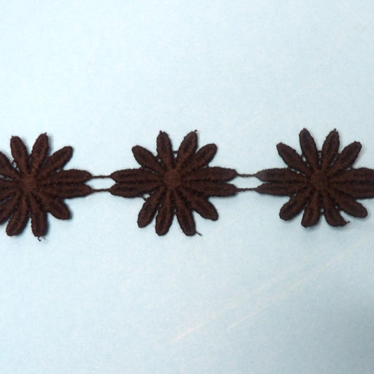 13.7 Metres of Black Daisy Design Guipure Lace 45mm Wide Clearance