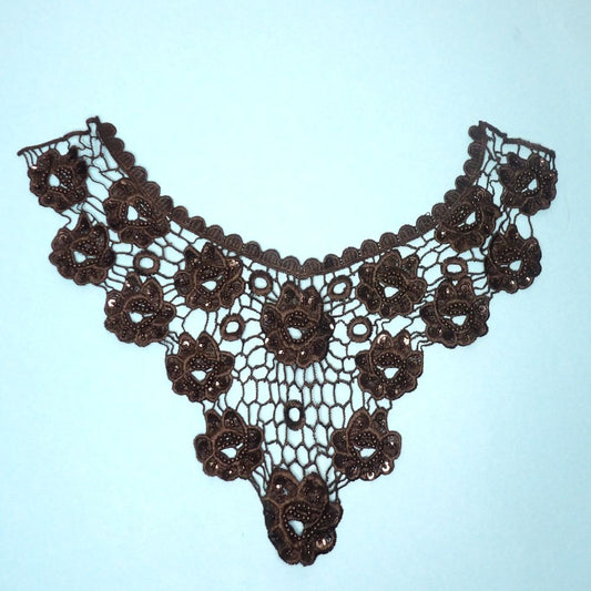 Large Black Guipure Motif 35cm x 25cm With Sequins And Beads Clearance