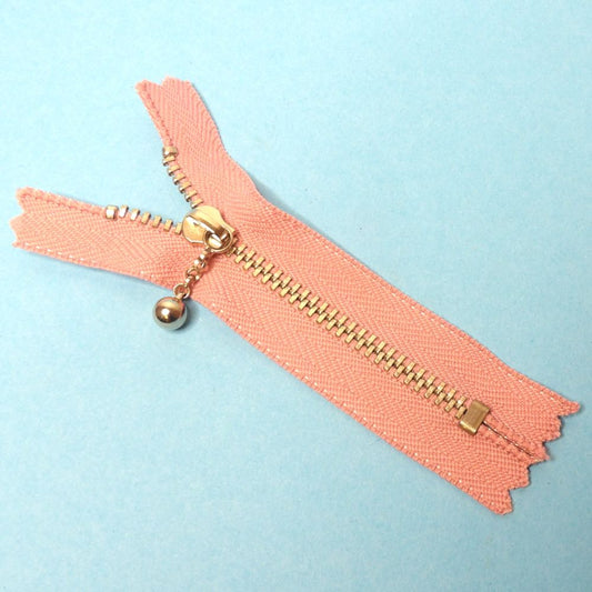 10 Pink Closed End Zips With Silver Colour Metal Teeth  And Fancy Ball Pull size 8.5cm Clearance
