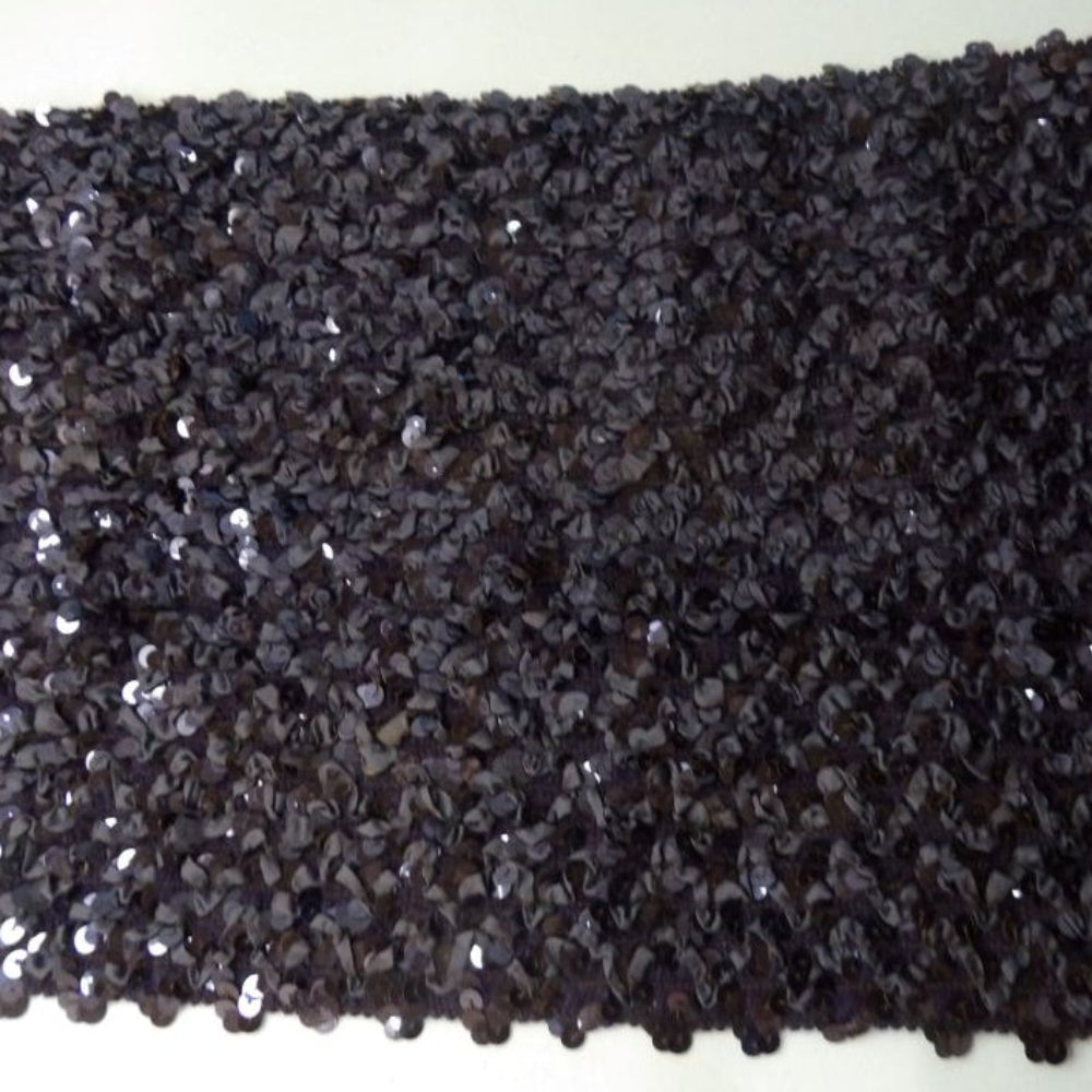 One Metre Of 28cm Wide Sequin Stretch Fabric Navy Colour Clearance