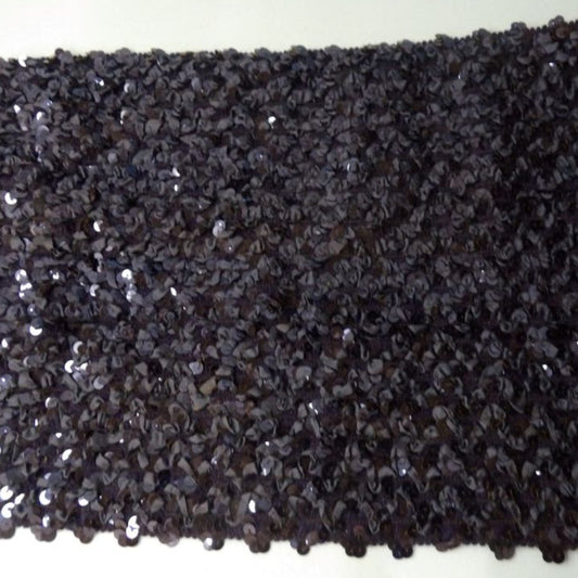 One Metre Of 28cm Wide Sequin Stretch Fabric Navy Colour Clearance