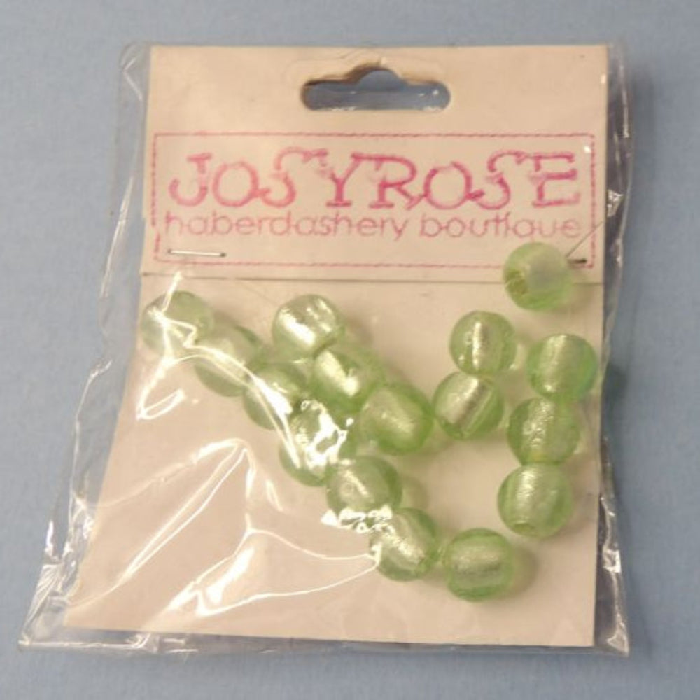 Card of 16 Shiny Clear Light Green Beads Size 9mm Josy Rose Brand Clearance