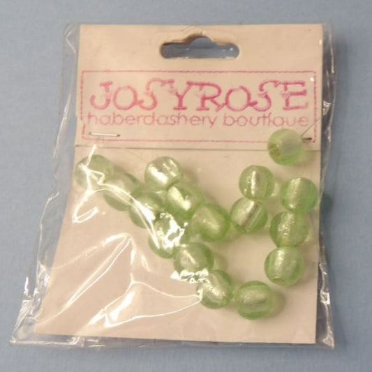 Card of 16 Shiny Clear Light Green Beads Size 9mm Josy Rose Brand Clearance