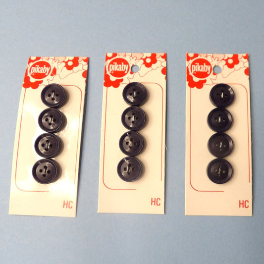 10 Cards Of 4 Navy Blue Colour 4 Hole Buttons Size 15mm Clearance Pikaby Brand Vintage