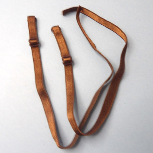 5 Pairs of Brown Satin Bra Straps 48cm Long 10mm Wide Clearance