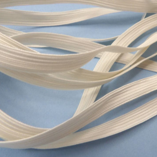 10 Metre Of Ivory Flat Elastic 16 Cord Size 12.5mm Wide Loose In A Bag Clearance