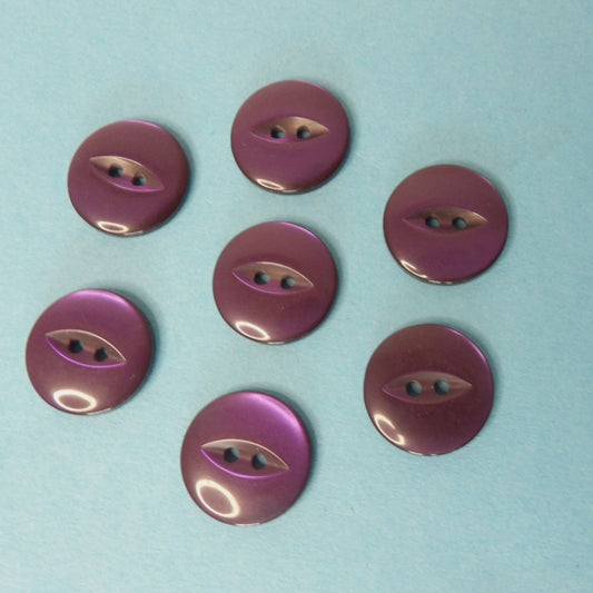 50 Purple Fish Eye Buttons 30 Line Size 19mm Clearance