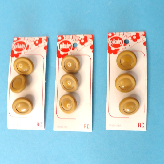 10 Cards of 3 Biscuit Colour Shank Buttons Size 20mm clearance Pikaby Brand Vintage