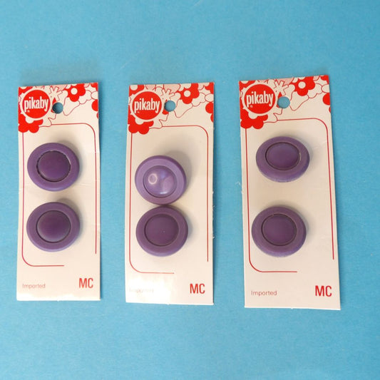 10 Cards of 2 Purple Colour Shank Buttons Size 22mm clearance Pikaby Brand Vintage
