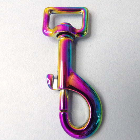 Rainbow Colour Metal Swivel Clasps for 25mm webbing size 80mm x 25mm Dog Clip Type