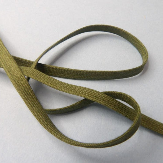 Only One Lot Of 3 x 20 And 17 Metres of Olive Green Colour Flat Cord 8mm x 1mm Loose In A Bag Clearance