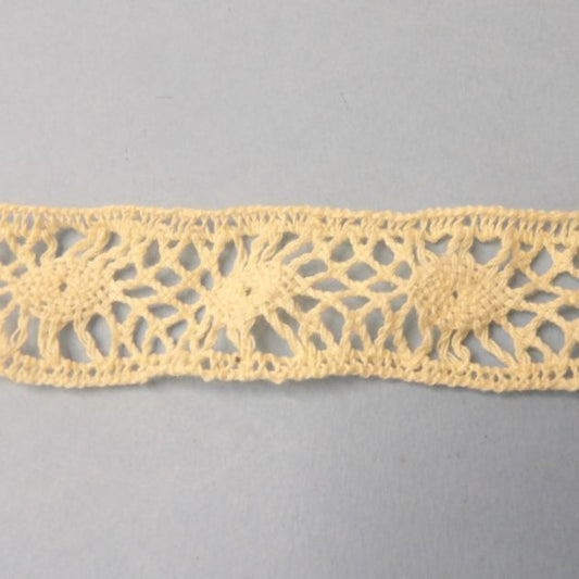 Only One  8  + 4 + 2 Metres Of Cream Cotton Type Lace With Straight Edges 34mm Loose In A Bag Clearance