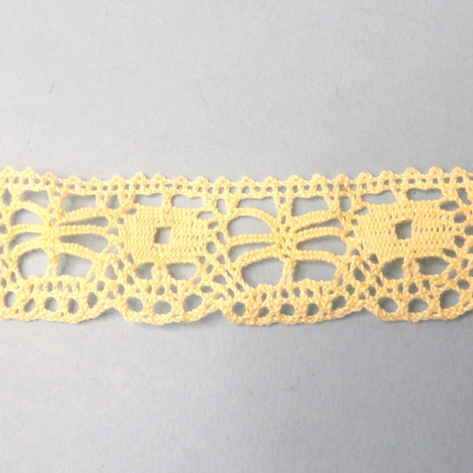 10 Metres Of Light Cream Cotton Type Lace 35mm Loose In A Bag Clearance