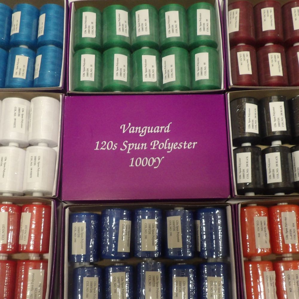 10 Reels Of 915 Metres / 1000 Yards Polyester Sewing Thread 120 Normal Thickness Choice Of Colours Vanguard Brand