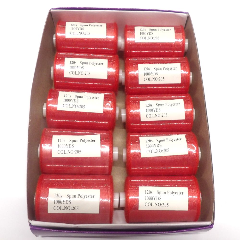 10 Reels Of 915 Metres / 1000 Yards Polyester Sewing Thread 120 Normal Thickness Choice Of Colours Vanguard Brand