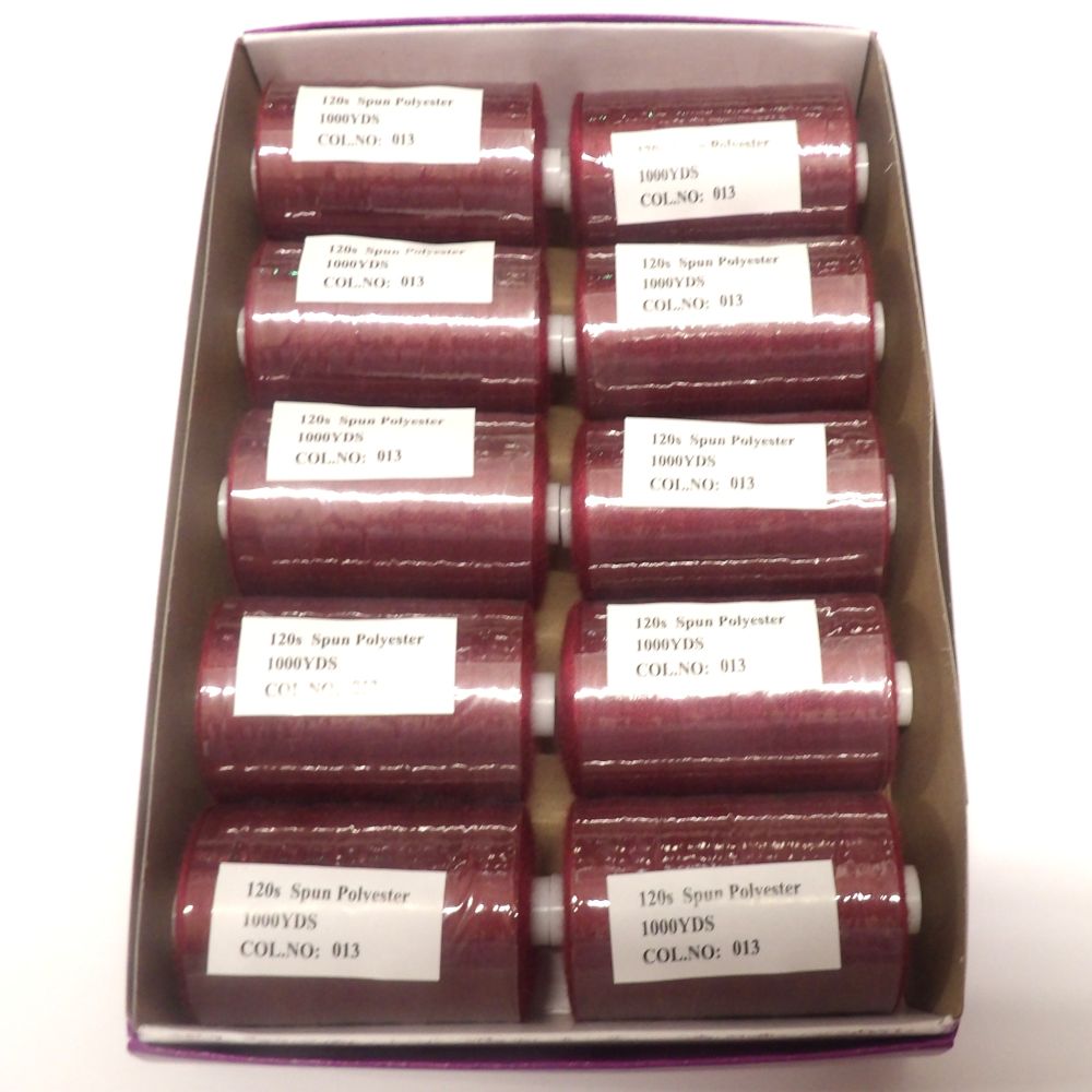 10 Reels Of 915 Metres / 1000 Yards Polyester Sewing Thread 120 Normal Thickness Choice Of Colours Vanguard Brand